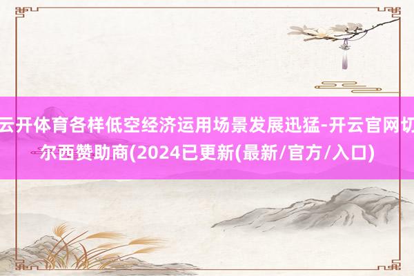 云开体育各样低空经济运用场景发展迅猛-开云官网切尔西赞助商(2024已更新(最新/官方/入口)